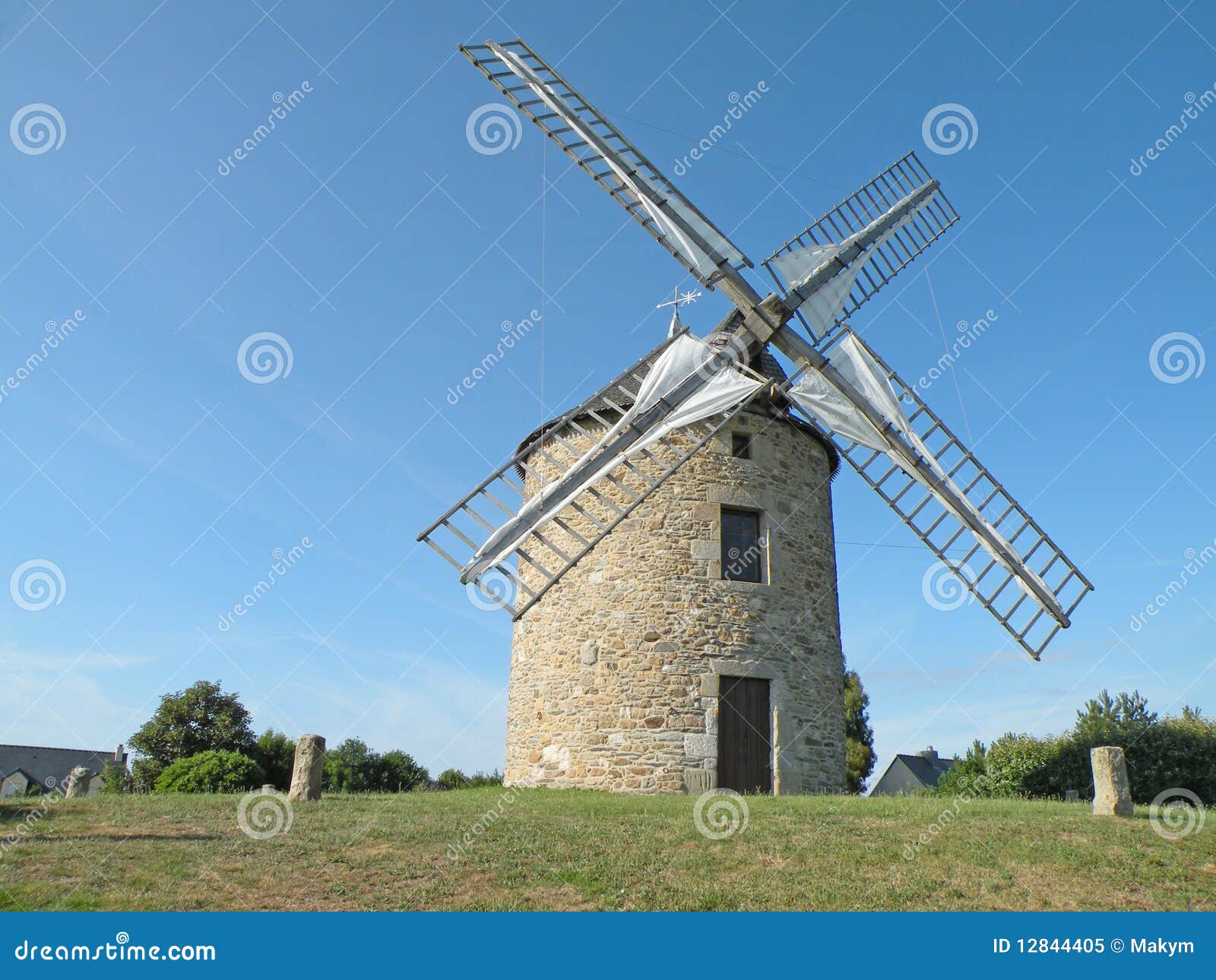 Windmill in France stock image. Image of historic, horizon 12844405