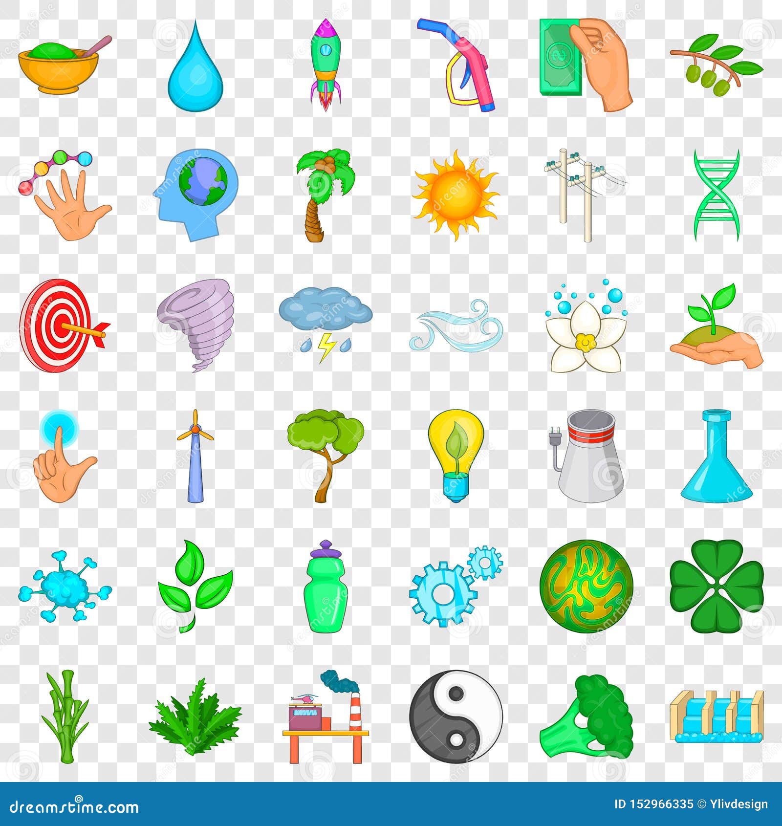 windmill icons set, cartoon style