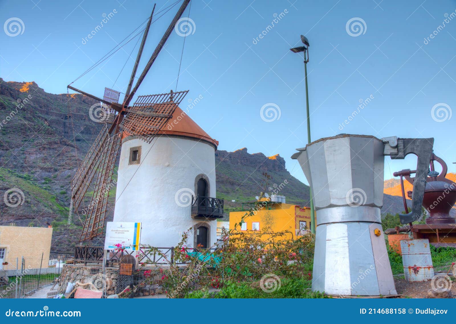 windmill at mogan, gran canaria, canary islands, spain