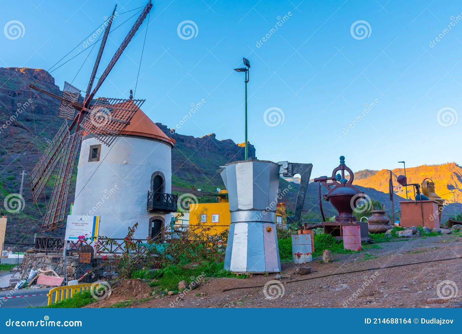 windmill at mogan, gran canaria, canary islands, spain