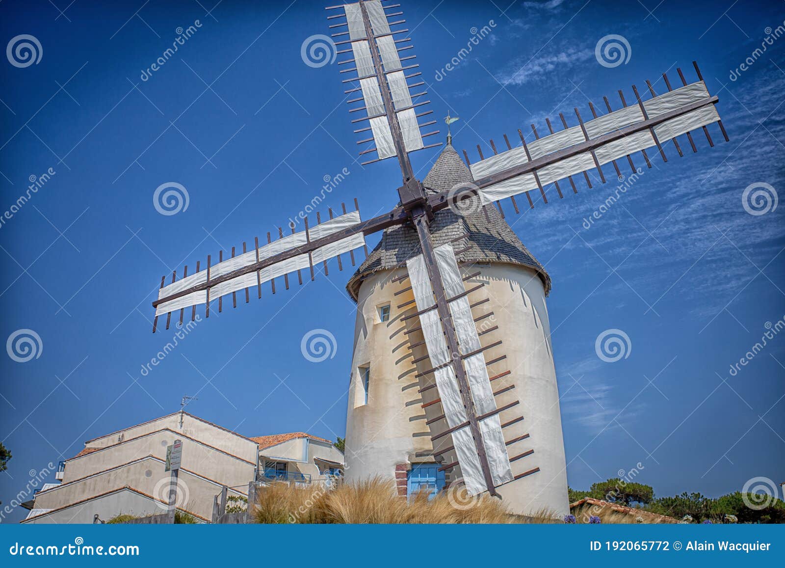 windmill of the town of jard-sur-mer in vendee