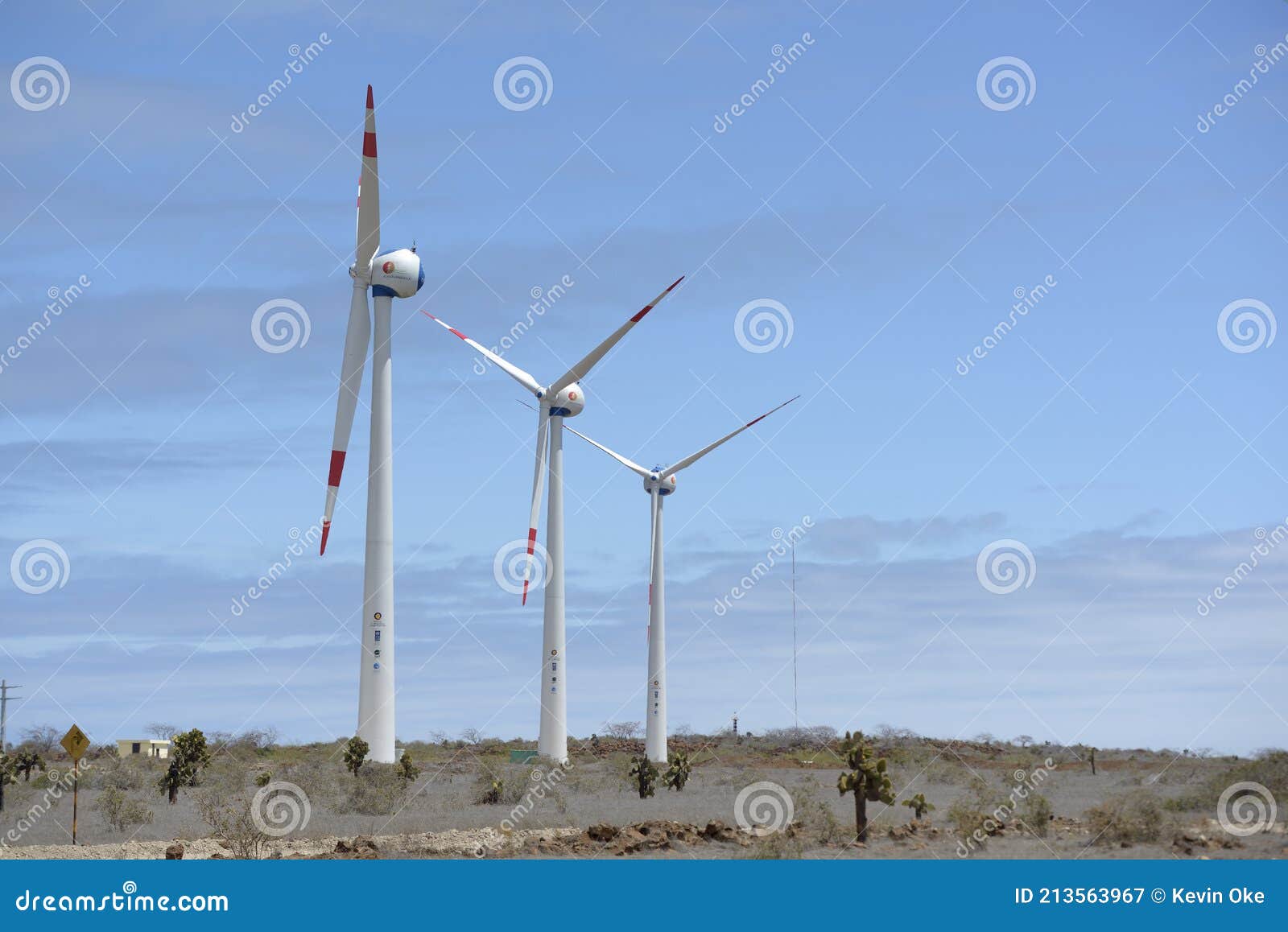 windmills at the baltra airport, aeropuerto seymour