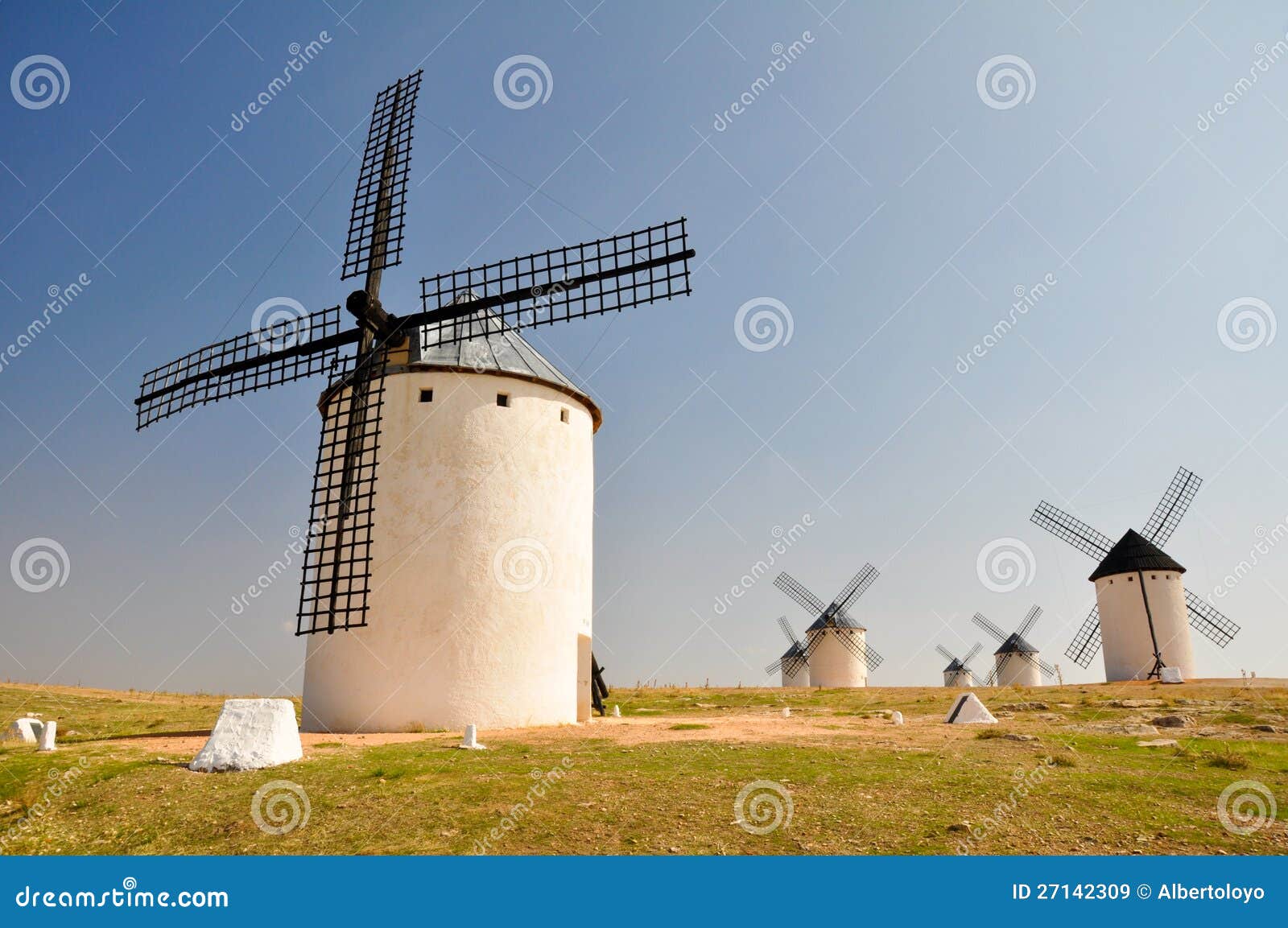 Windmills in Campo De Criptana (Spain) Stock Image Image of mill