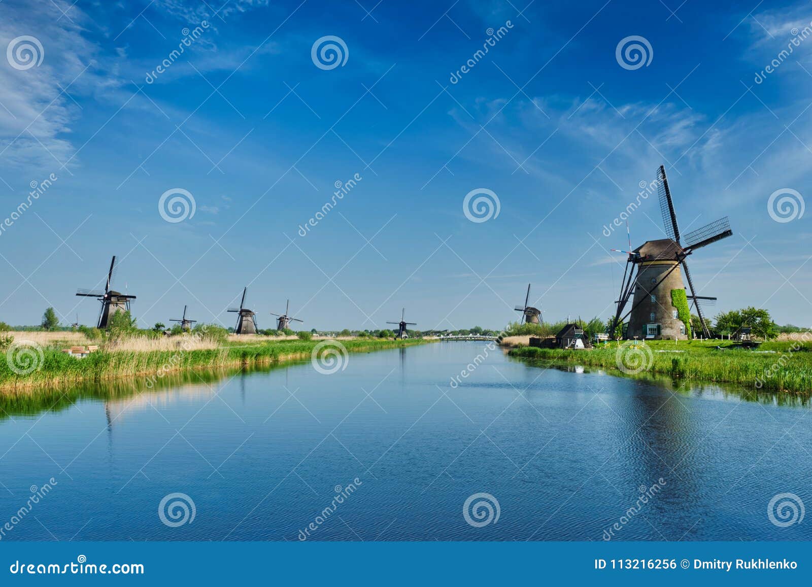windmills at kinderdijk in holland. netherlands