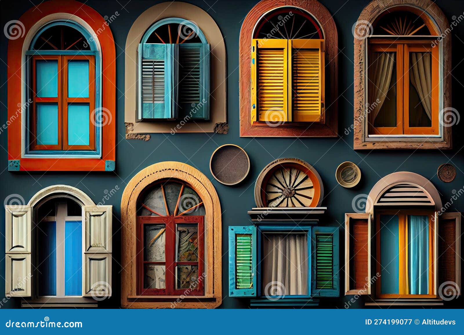 Window with an Array of Louver Styles and Designs, Each Showcasing Its