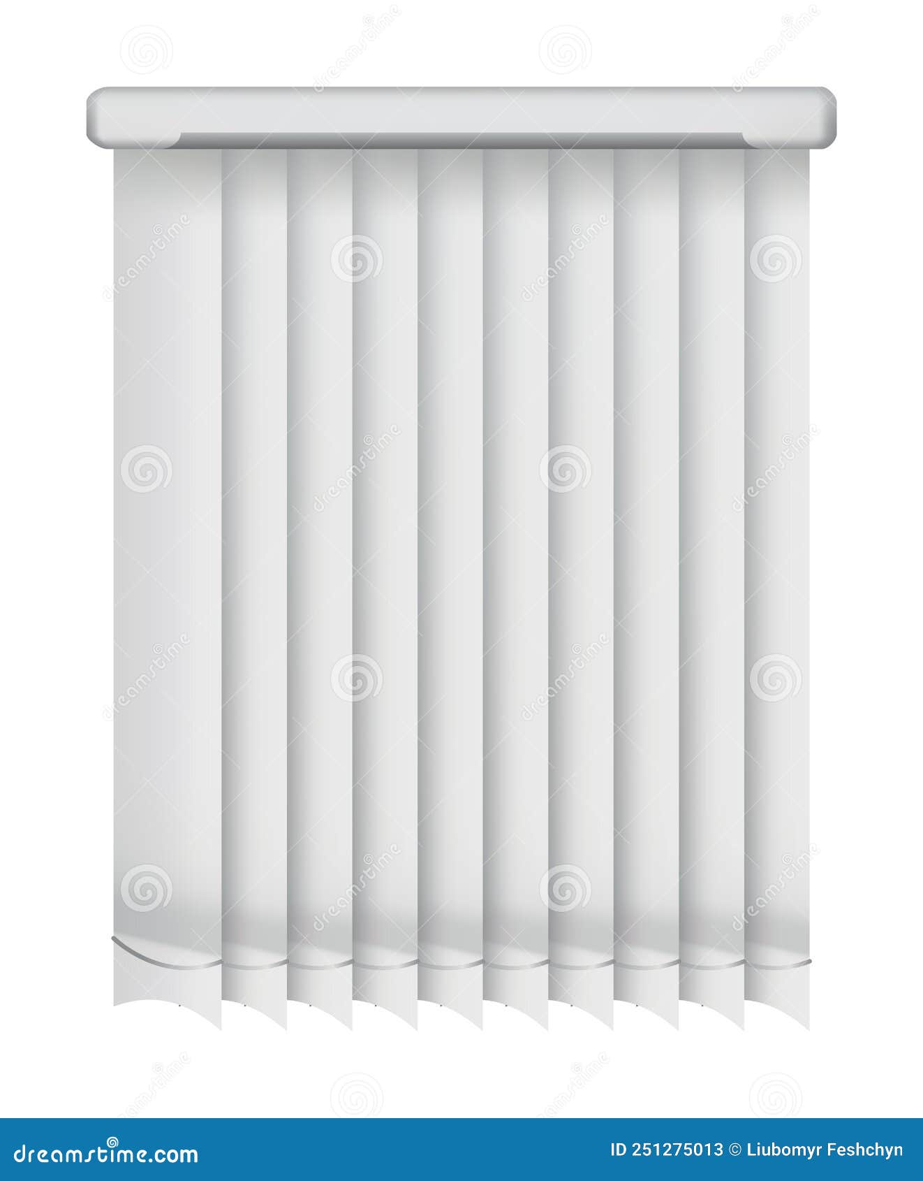 Window Blind. Element Room Interior. Vertical Window Jalousie. Closed Empty Jalousie Template