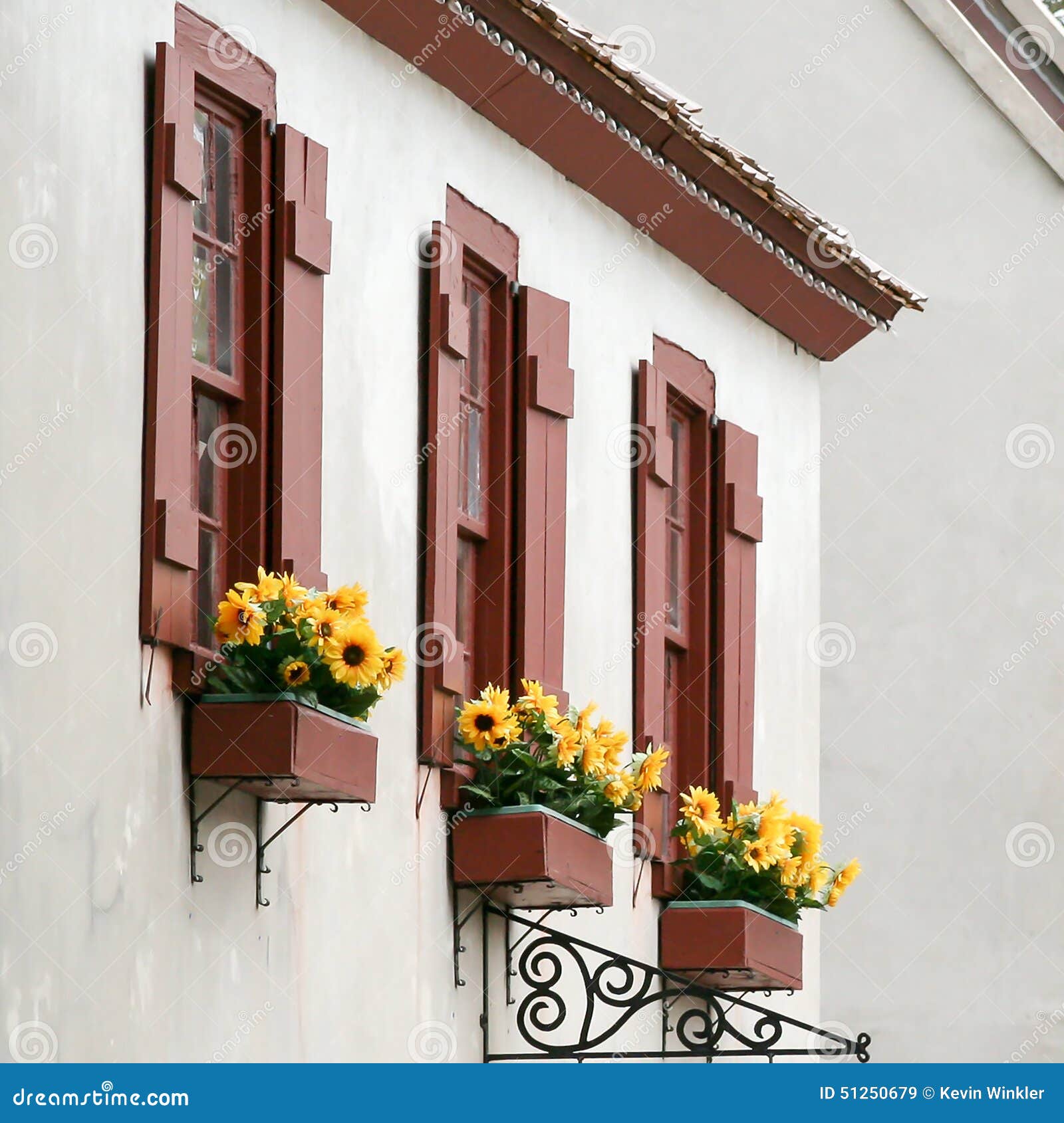 Window Boxes in St. Augustine Florida Stock Image Image of colorful