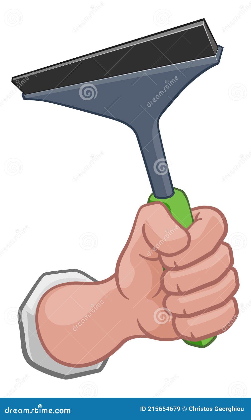 Window Cleaner Hand Fist Holding Squeegee Cartoon Stock Vector -  Illustration of wash, house: 215654679