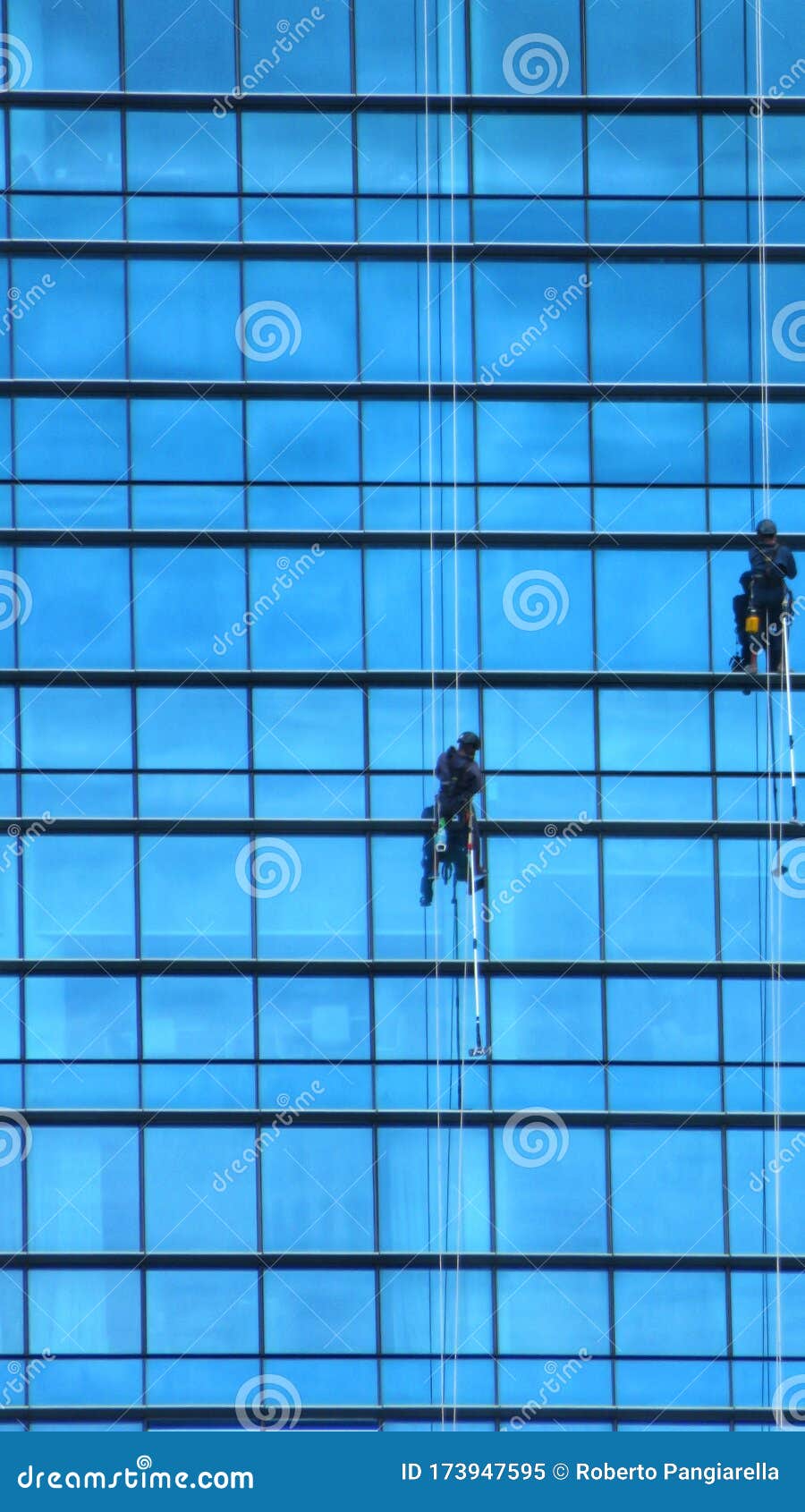 Window Cleaner at Work on the Skyscraper Editorial Image Image of