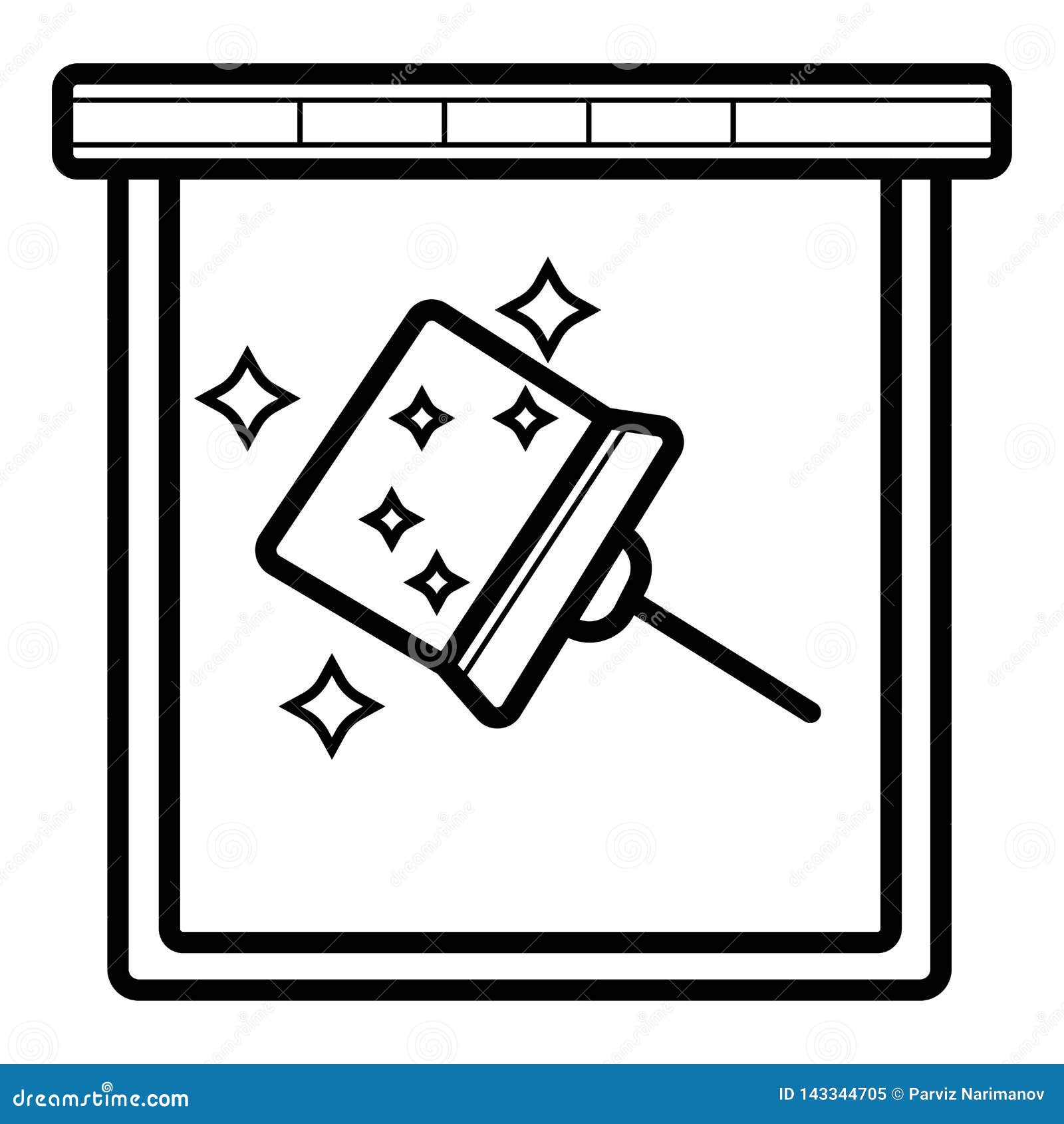 Window Cleaning with Wiper Icon Stock Illustration Illustration of