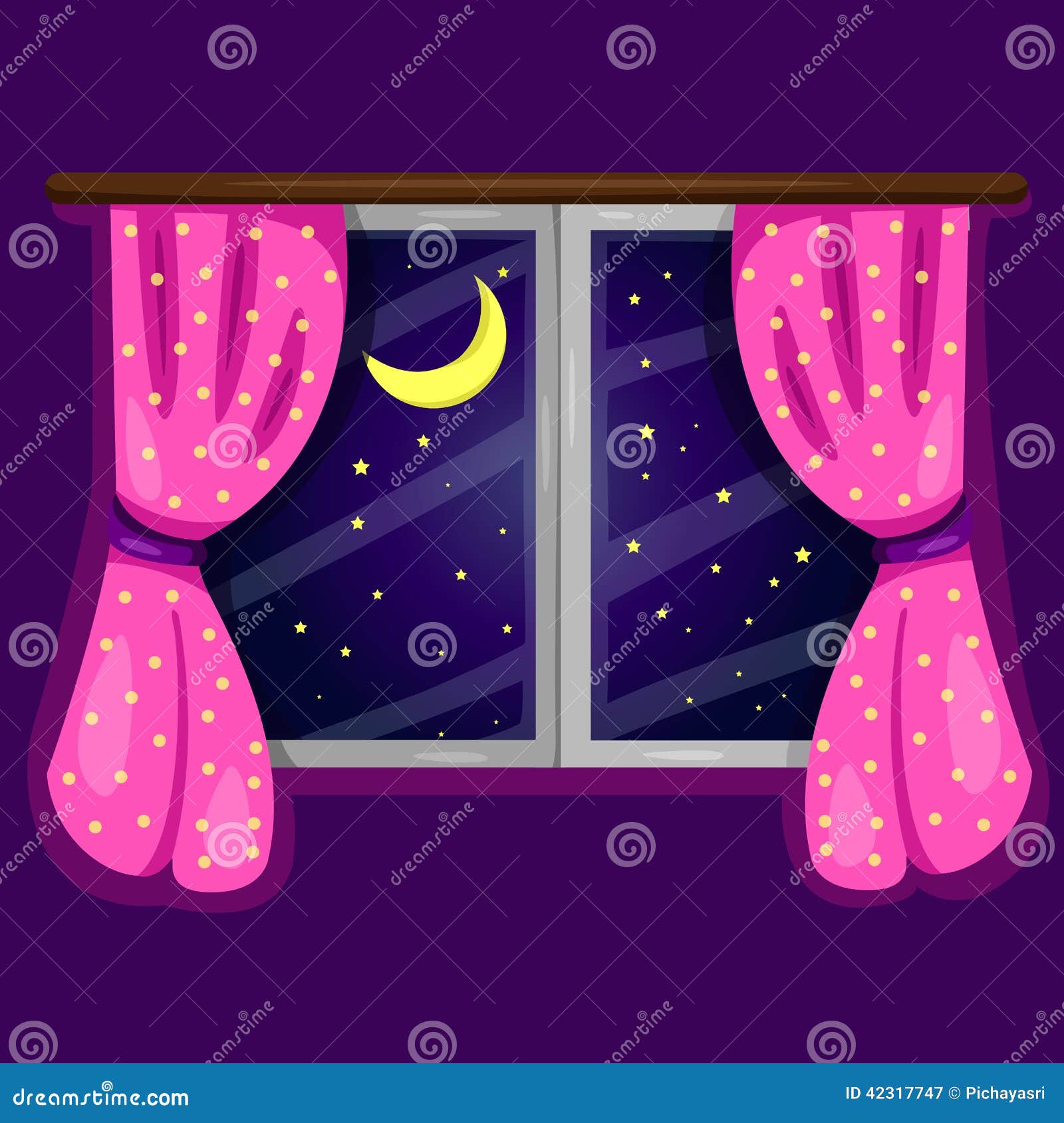 Window with curtain stock vector. Illustration of cartoon 42317747