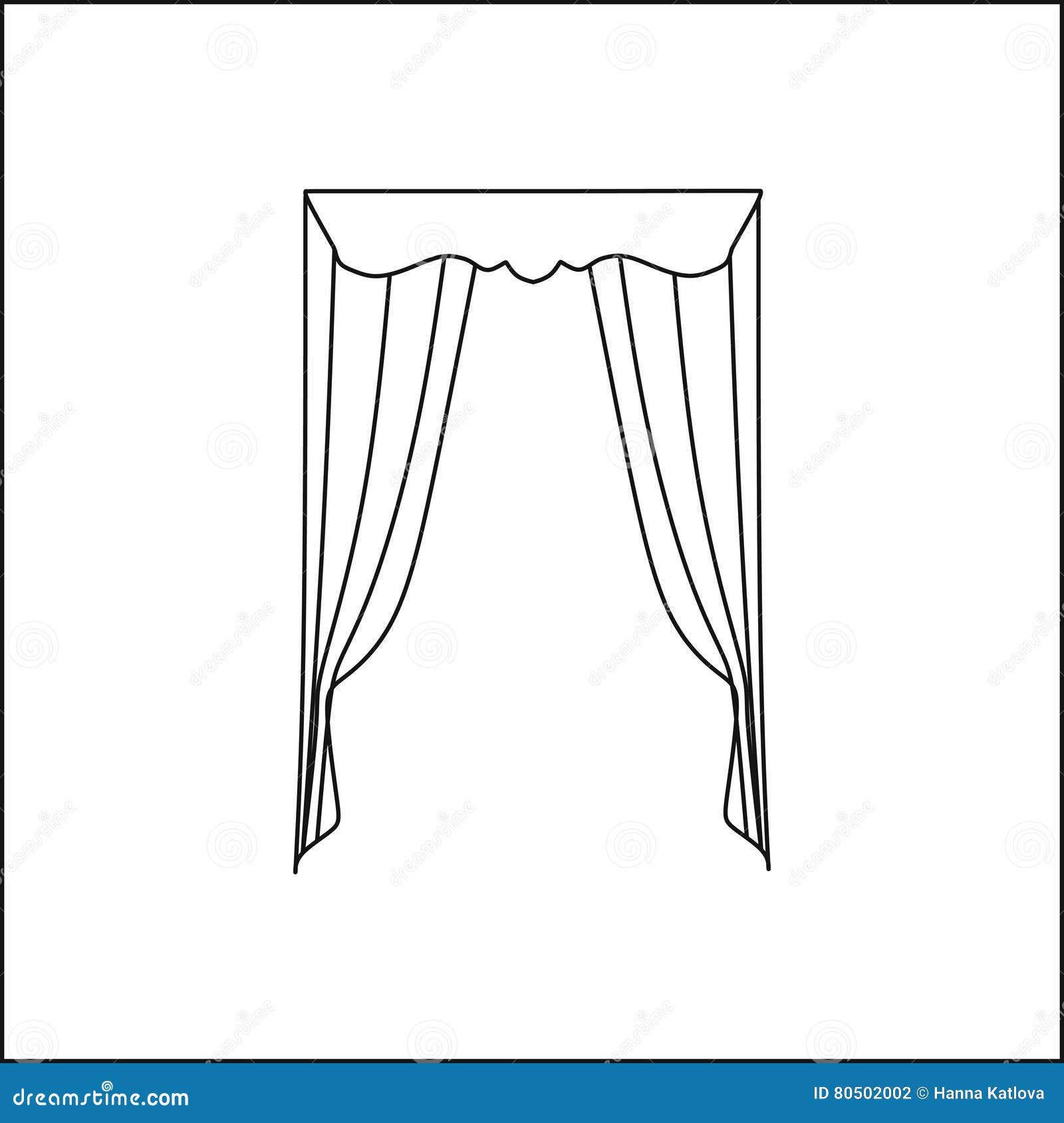 Window curtains stock vector. Illustration of style, curtains 80502002