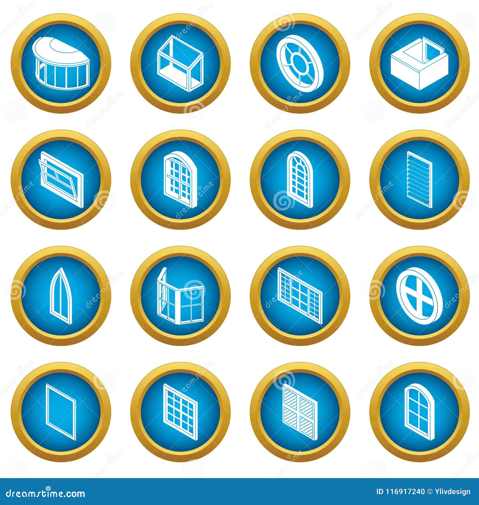 Window Forms Icons Set, Simple Style Stock Vector Illustration of