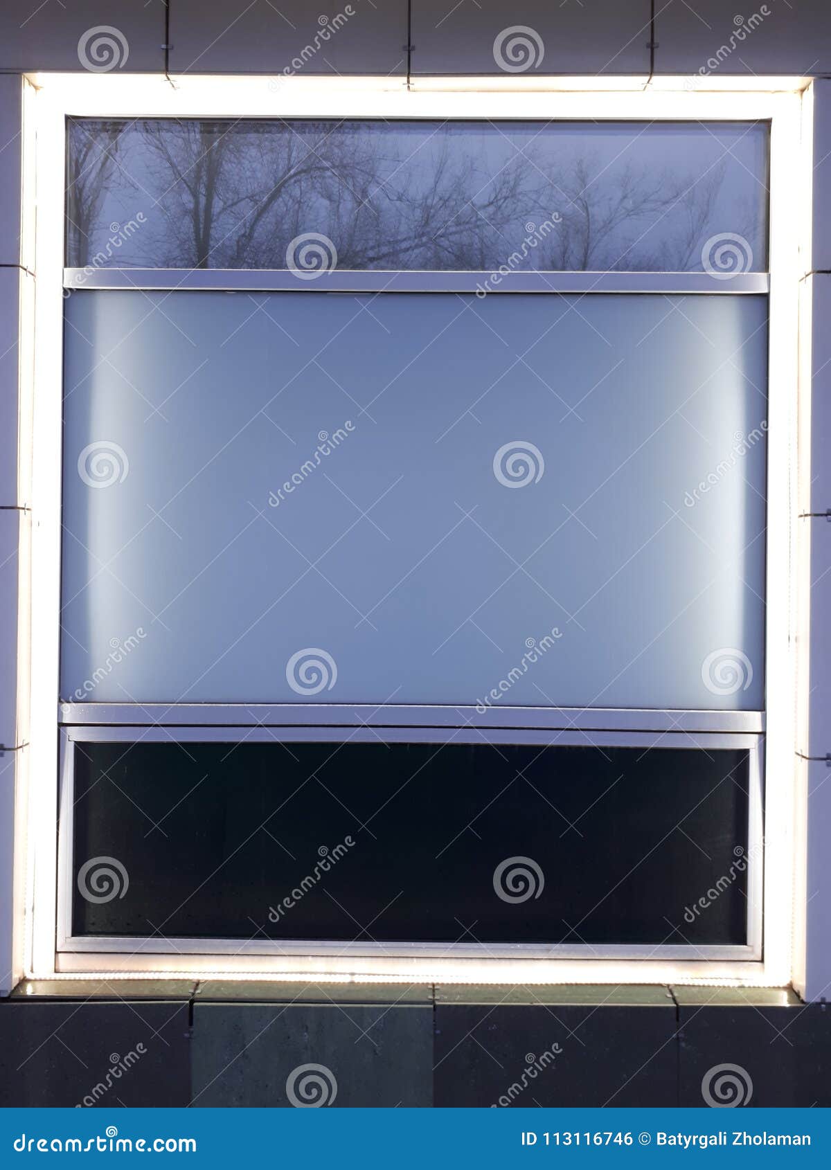 Illuminated window frame stock photo. Image of reflection 113116746