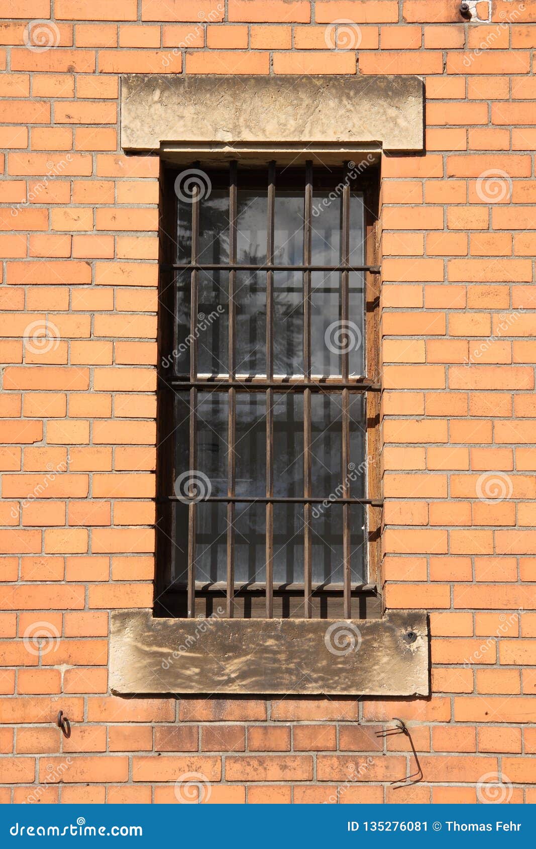 A window with metal bars stock image. Image of architecture 135276081