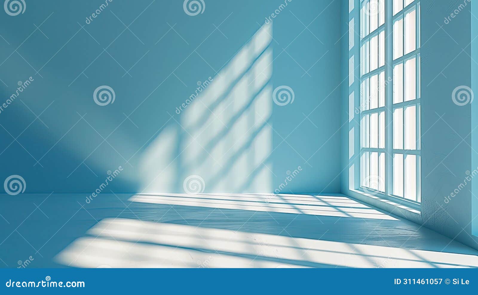 windowed minimalism: abstract light blue backdrop for product presentations