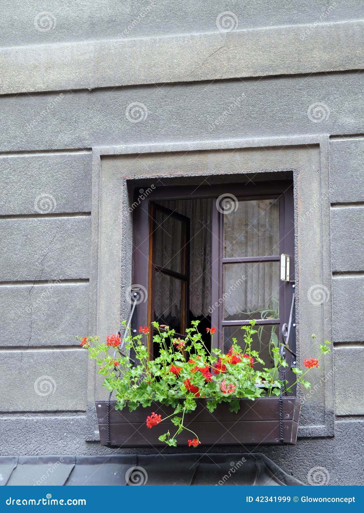Windows with flower pot stock image. Image of exterior 42341999
