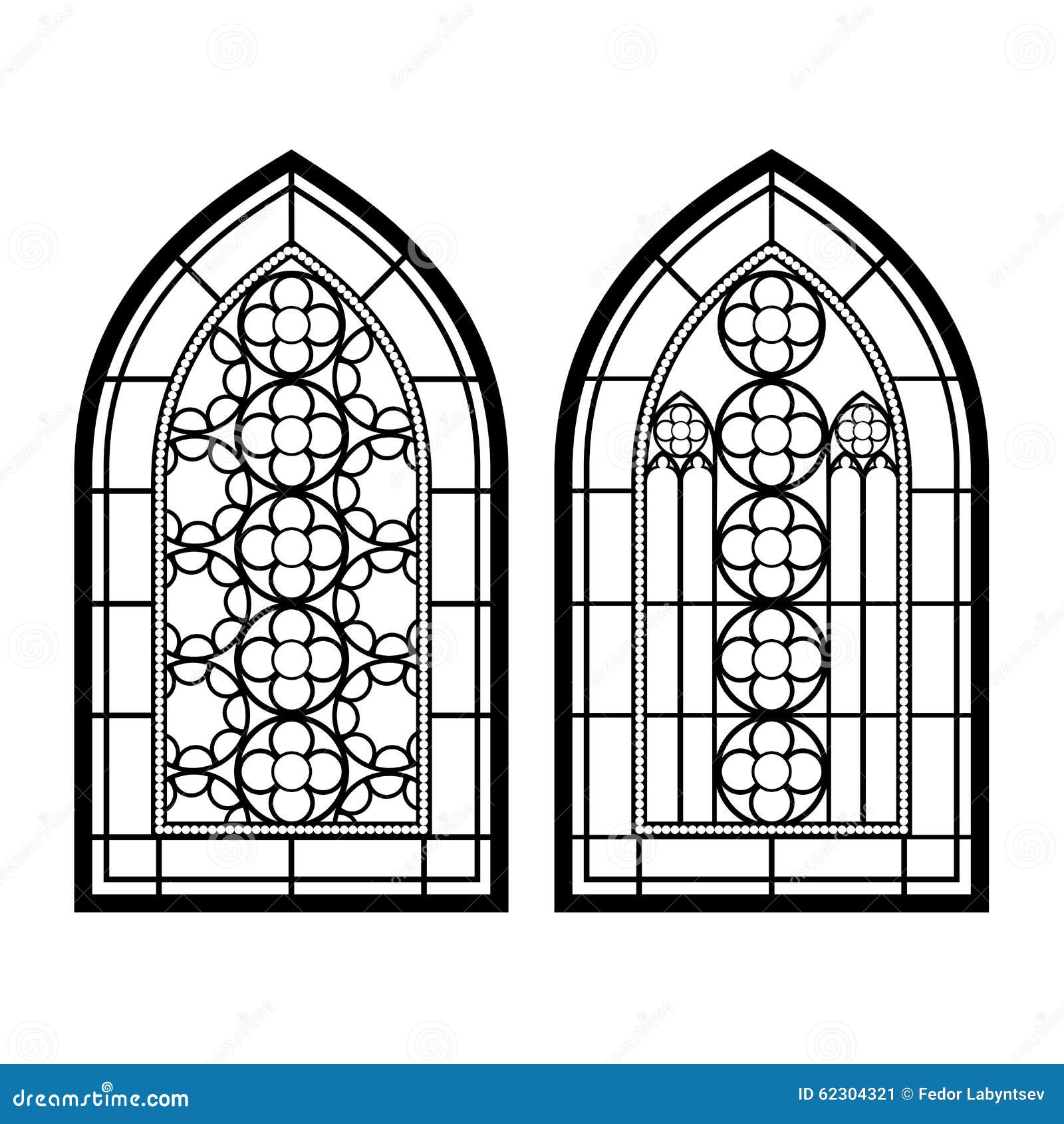 Windows Gótico Marcos Del Vintage Ventanas De Cristal De Colores De La  Iglesia Ilustración del Vector - Ilustración de iglesia, espiritualidad:  62304321
