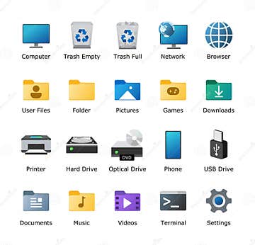 Windows 11 Icons Pack. Microsoft Inspired Desktop Icon. Computer UI ...