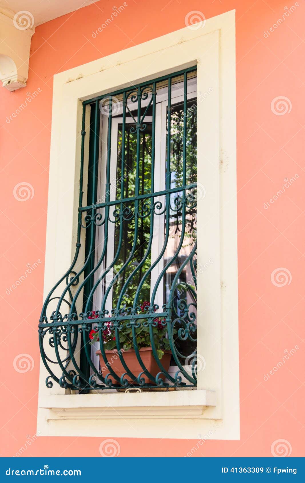Windows with iron bars stock image. Image of pattern 41363309