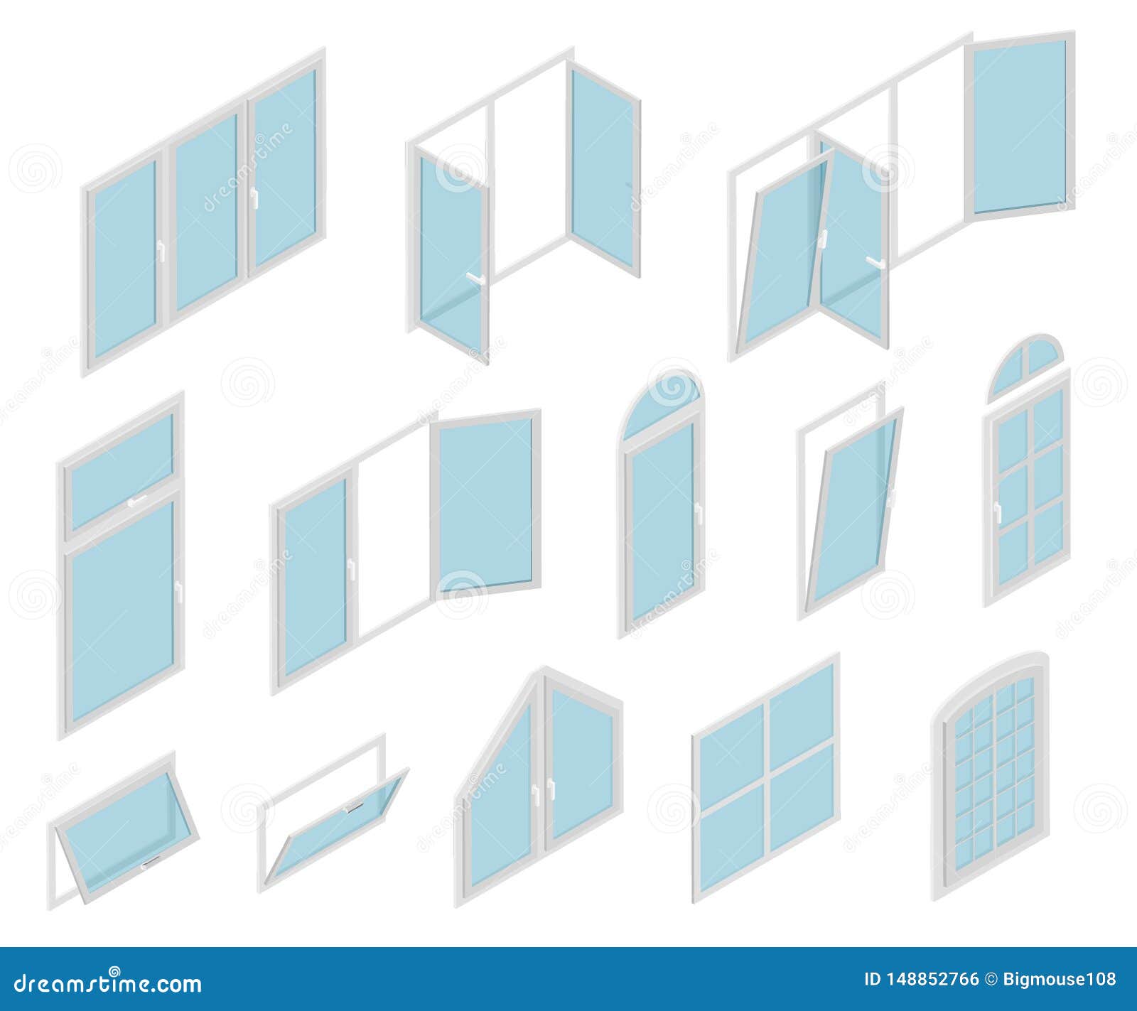 Download Windows Types Sign 3d Icon Set Isometric View. Vector Stock Vector - Illustration of ...