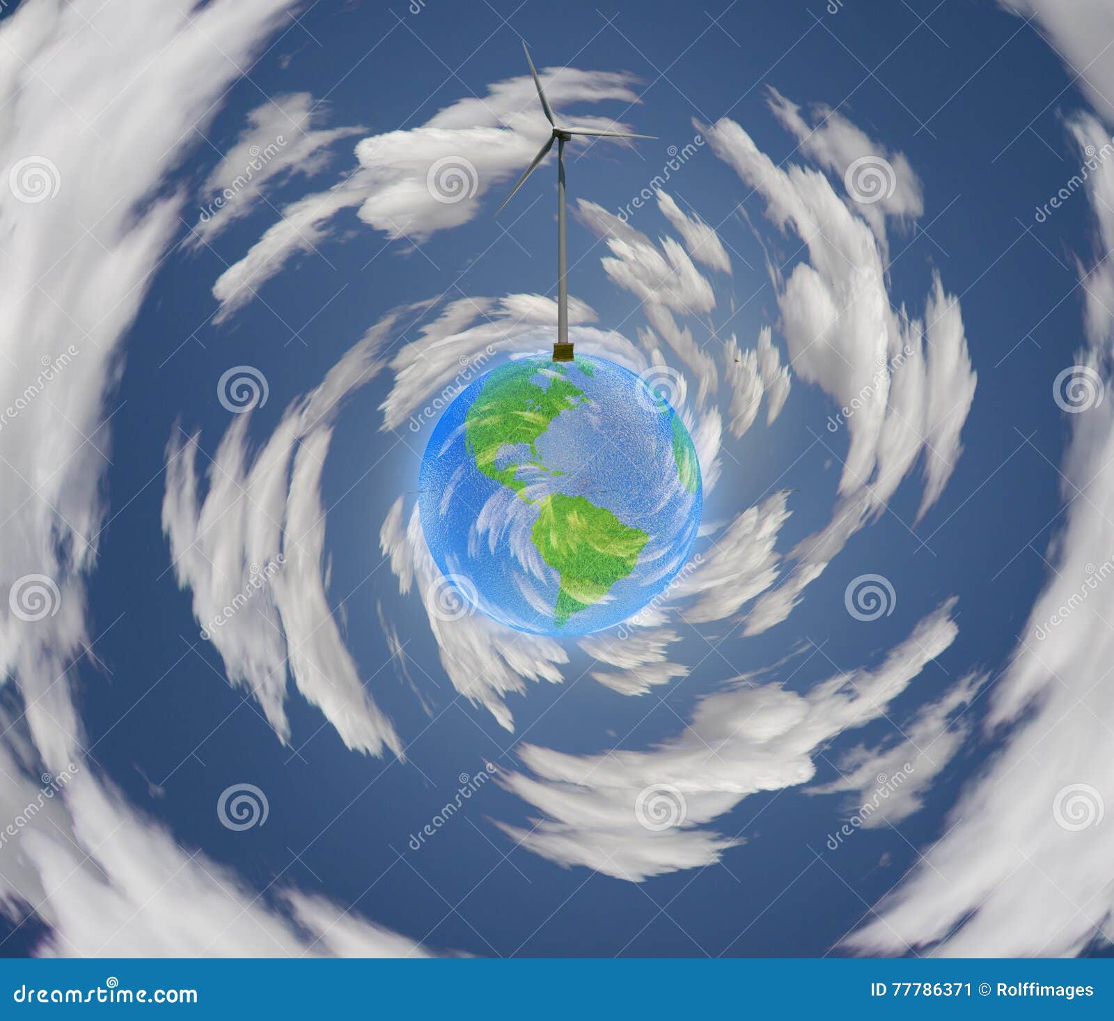 Windpower Earth stock illustration. Illustration of earth 77786371
