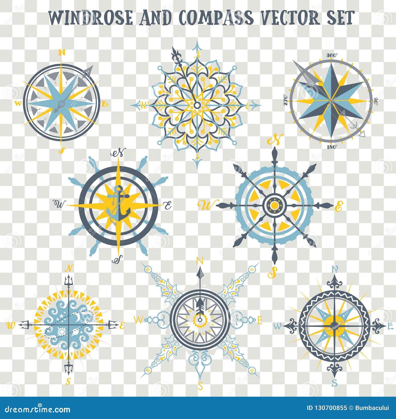 windrose and compass  set for map builder and cartography  s