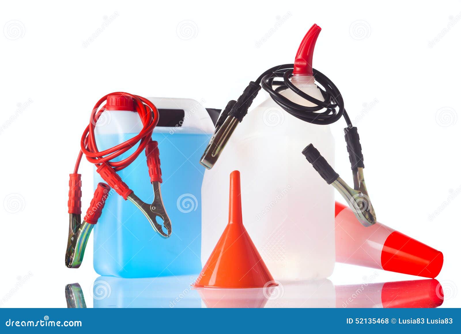 Windshield Washer Fluid and Motor Olis, Car Accessories Stock Photo