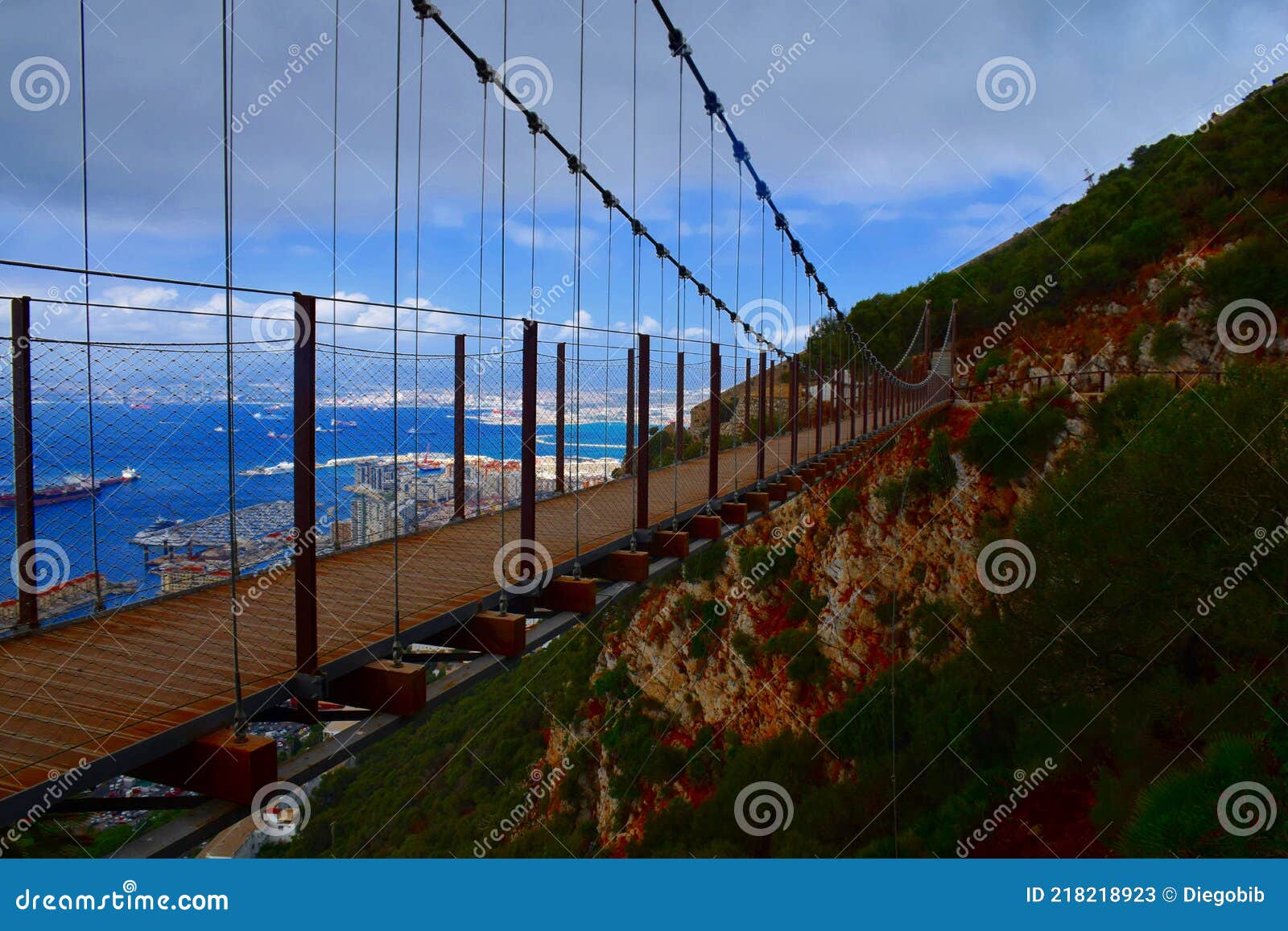 Windsor Suspension Bridge in Gibraltar Stock Image Image of fence, river 218218923