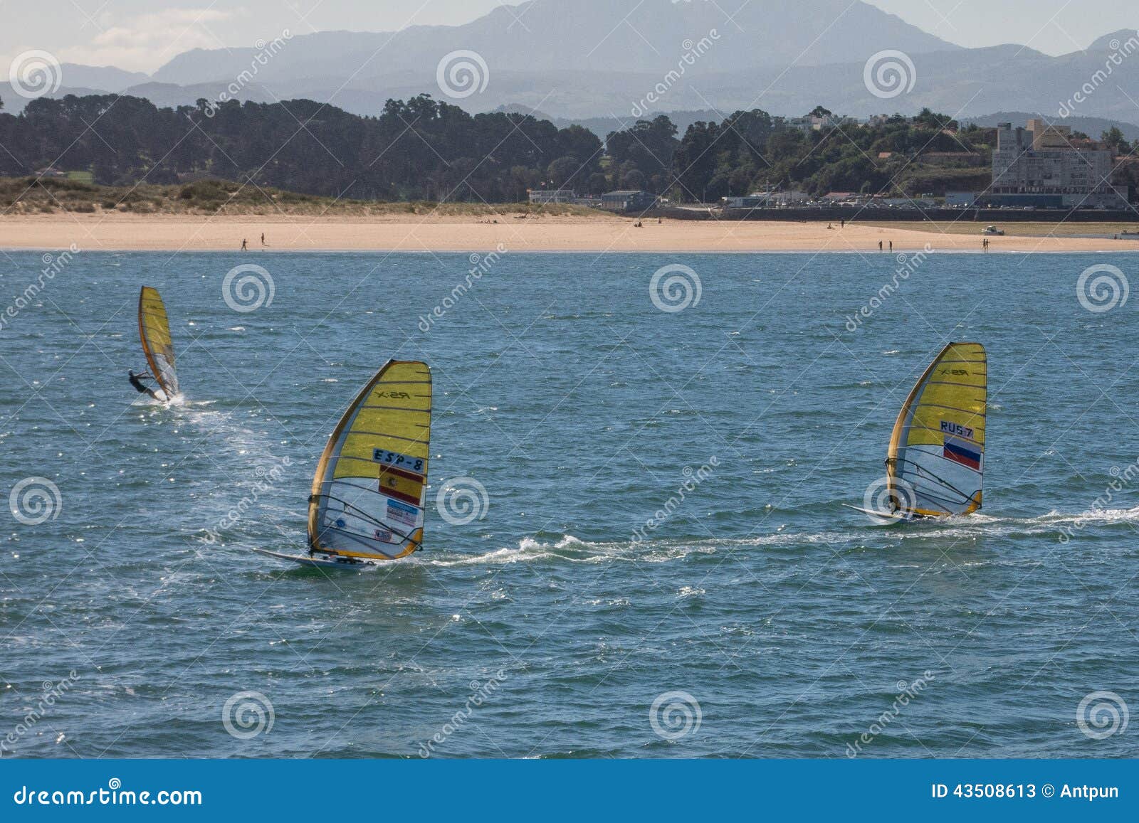 Windsurf in the Bay of Santander, Spain Editorial Stock Photo Image