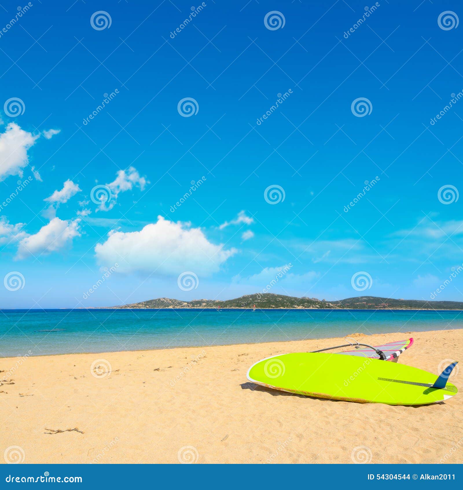 Windsurf Board in Porto Pollo Beach Stock Photo Image of lifestyle
