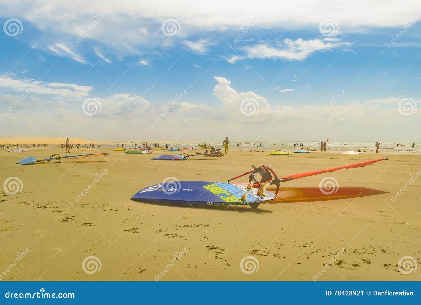 Windsurf Boards at Sand Jericoacoara Beach Brazil Editorial Photo