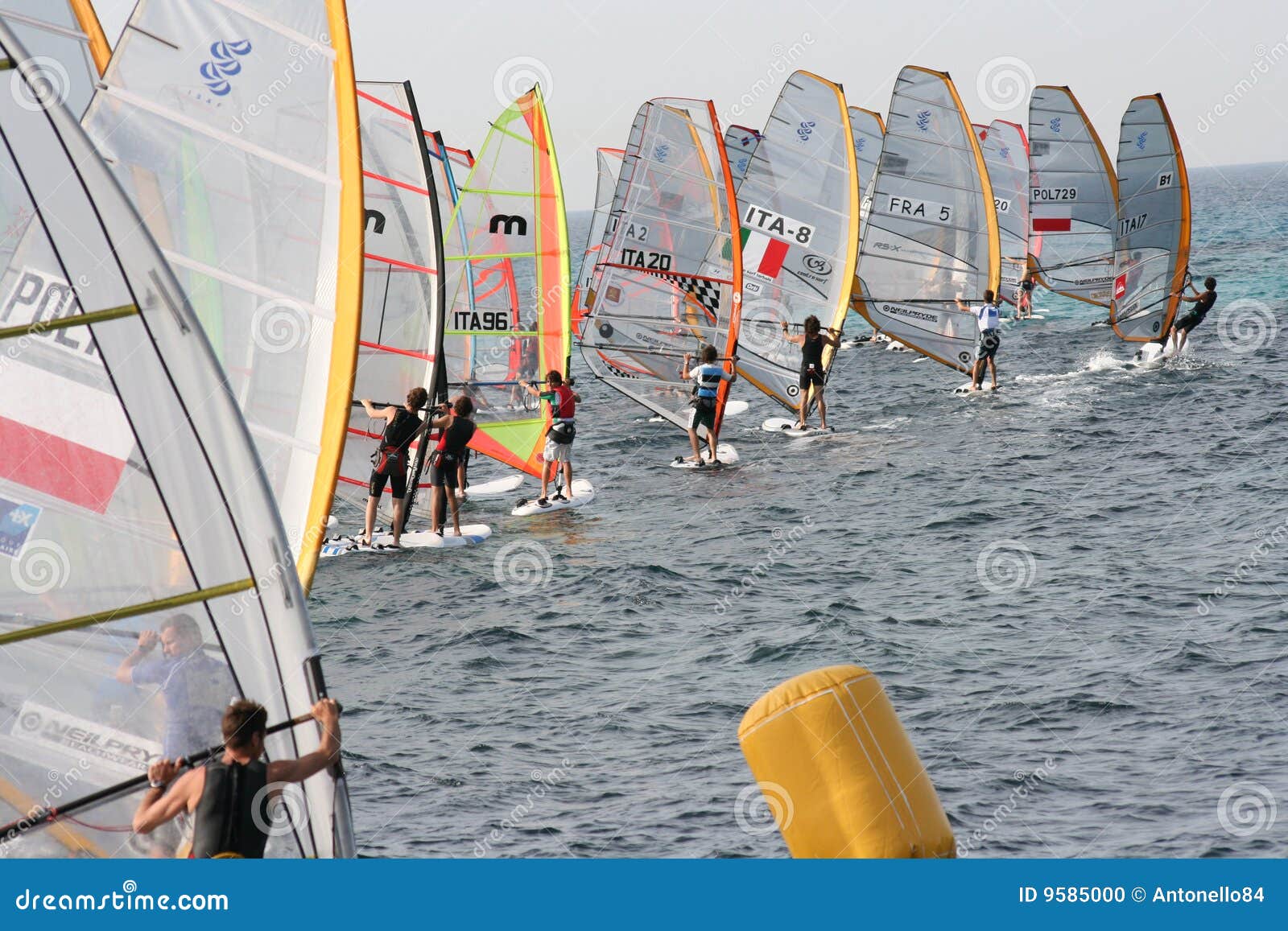 Windsurf start regatta editorial image. Image of sicily 9585000