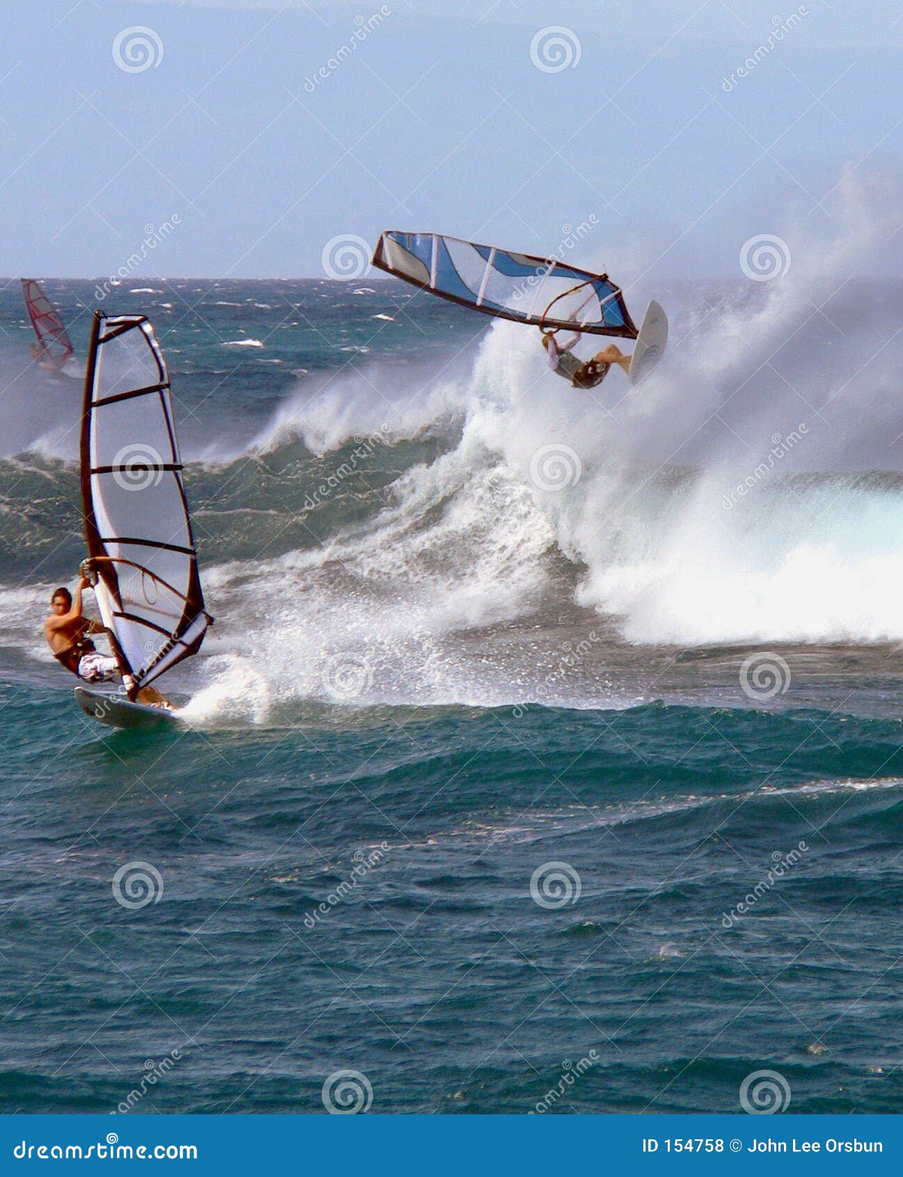 A windsurfer in big waves stock photo. Image of teenage 154758