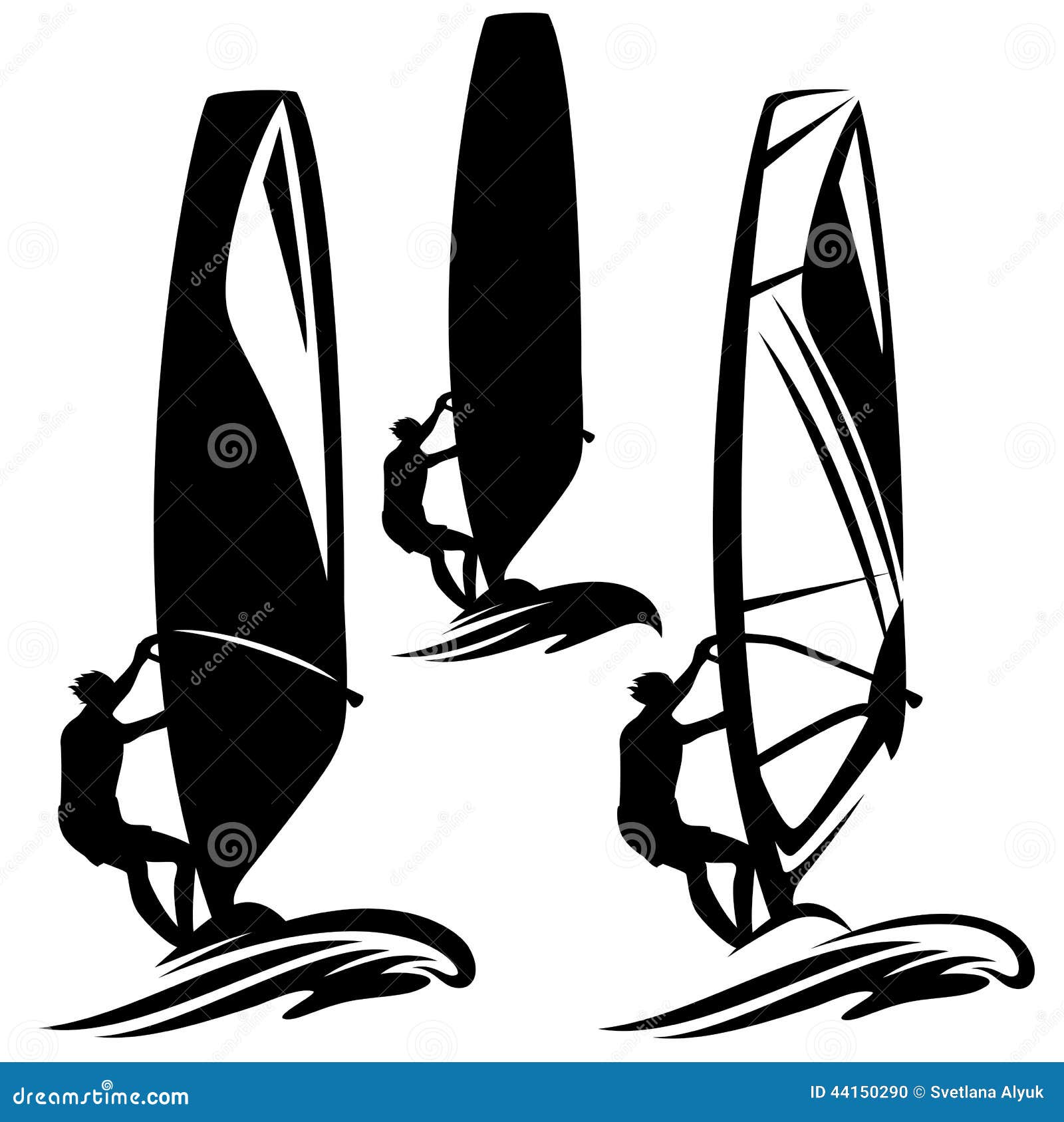 Windsurfer stock vector. Illustration of surf, sailboard 44150290