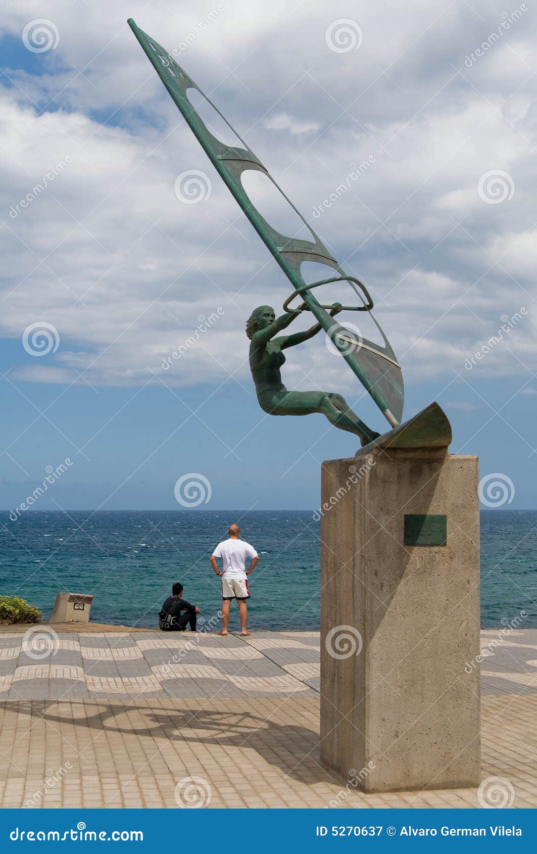 windsurfer statue in pozo izquierdo. gran canaria,