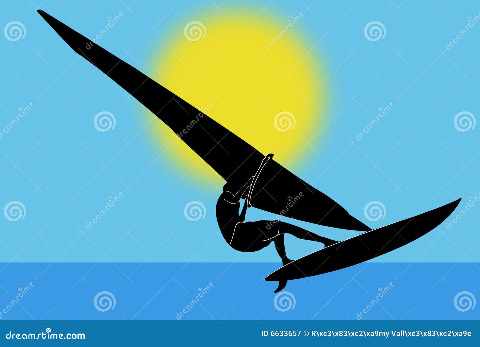Windsurfing board stock illustration. Illustration of equilibrium 6633657