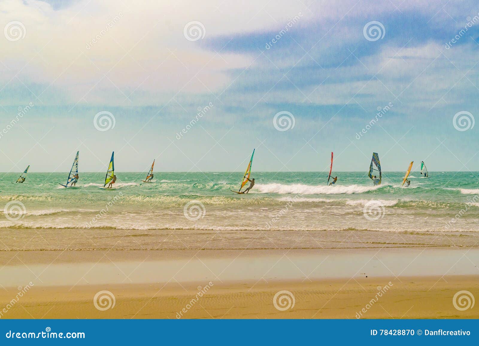Windsurfing at Jericoacoara Beach Brazil Editorial Image Image of