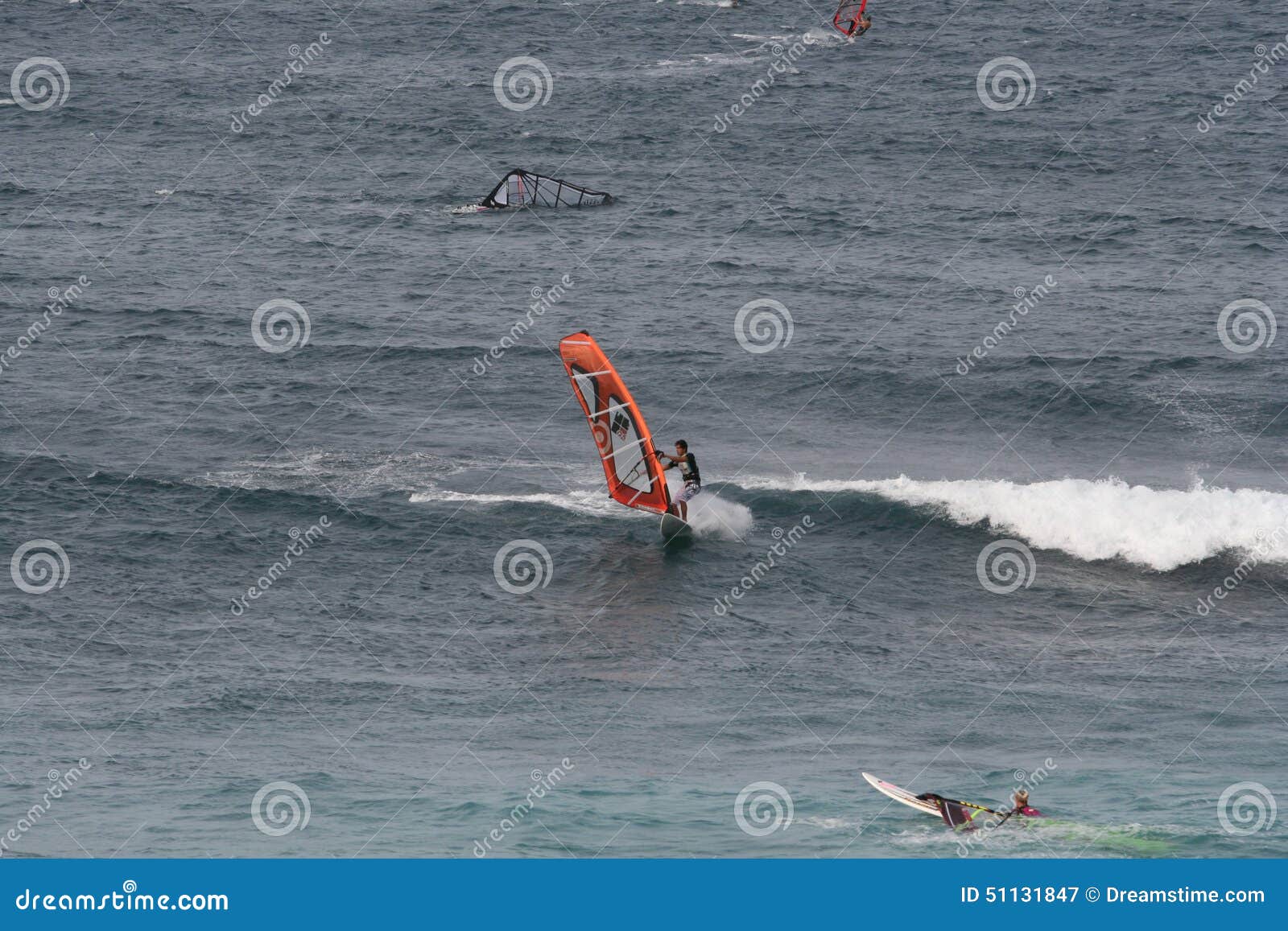 Windsurfing in Maui editorial photography. Image of recreation 51131847