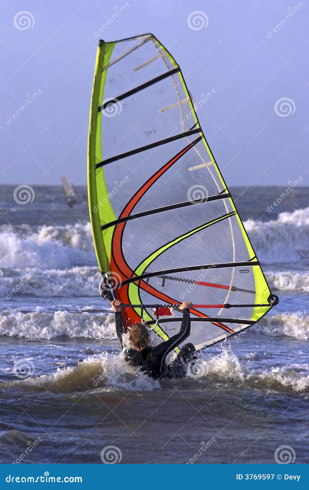 Windsurfing on the North Sea in Holland Stock Image Image of waves