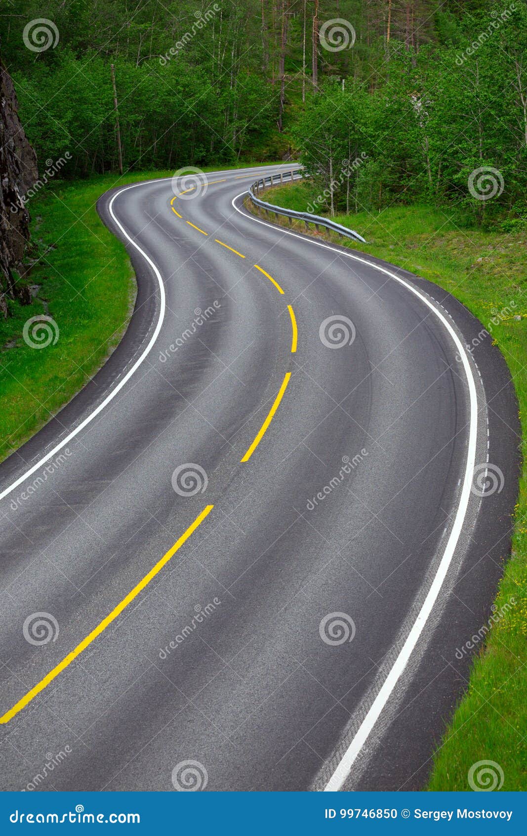 Windy road stock photo. Image of beautiful, nature, long 99746850
