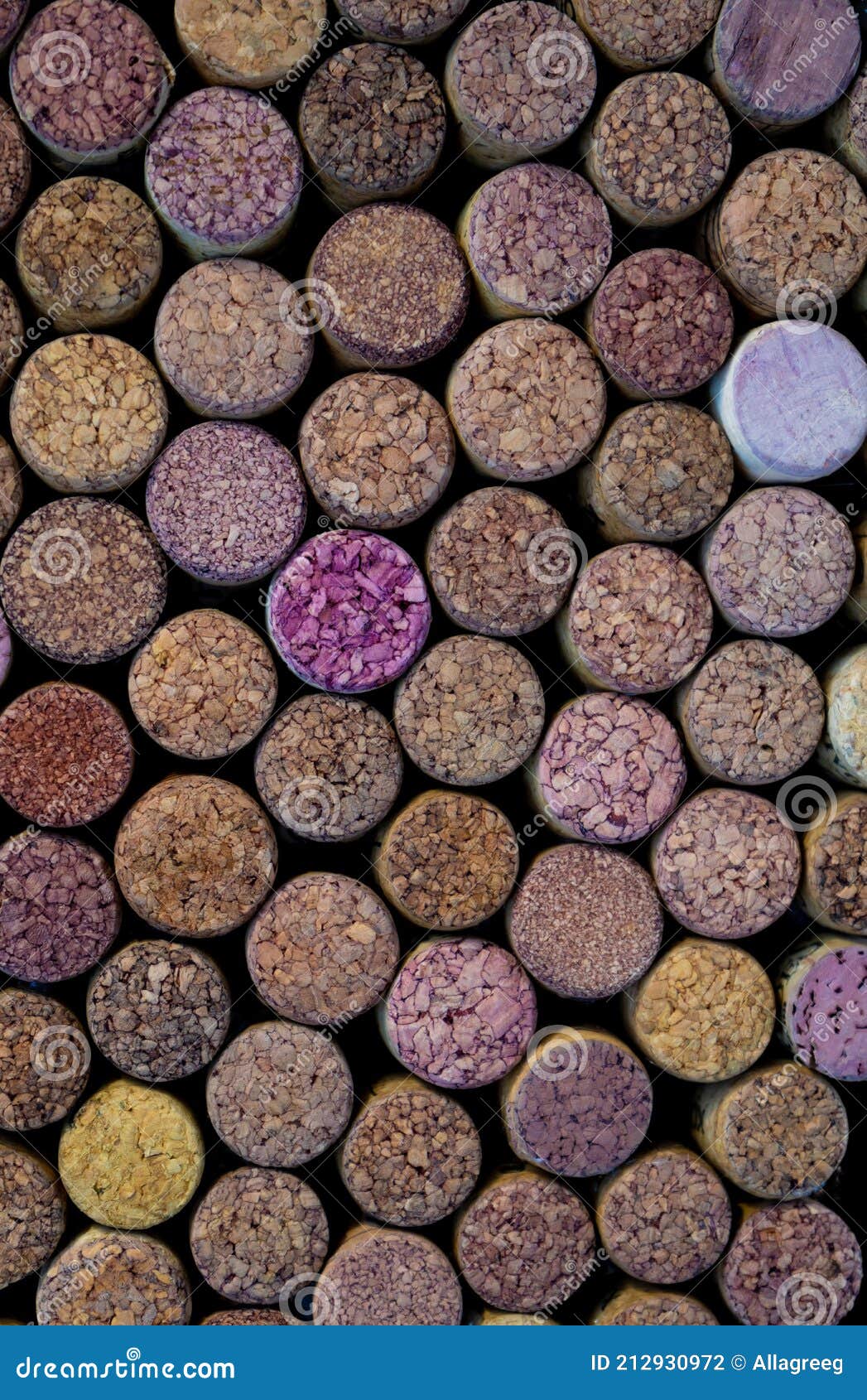 Wine Background. Lots of Bottle Caps. Bark Cork. Wine Bottle Corks. Top