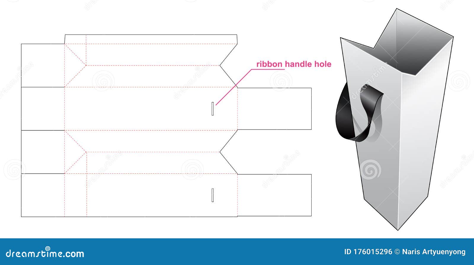 Wine Bag with Handle Die Cut Template Stock Vector Illustration of