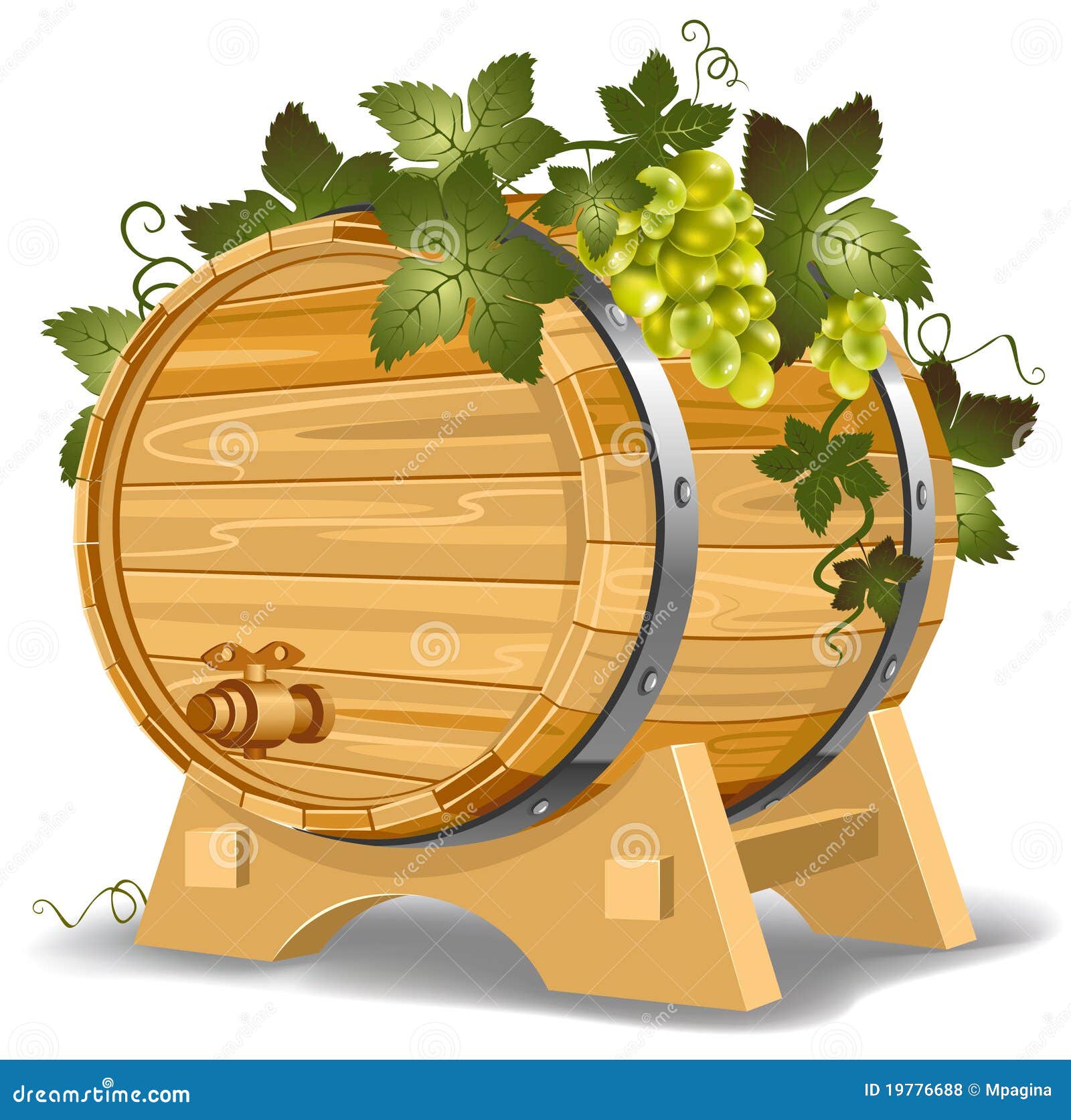 Wine barrel stock vector. Illustration of isolated, barrel 19776688