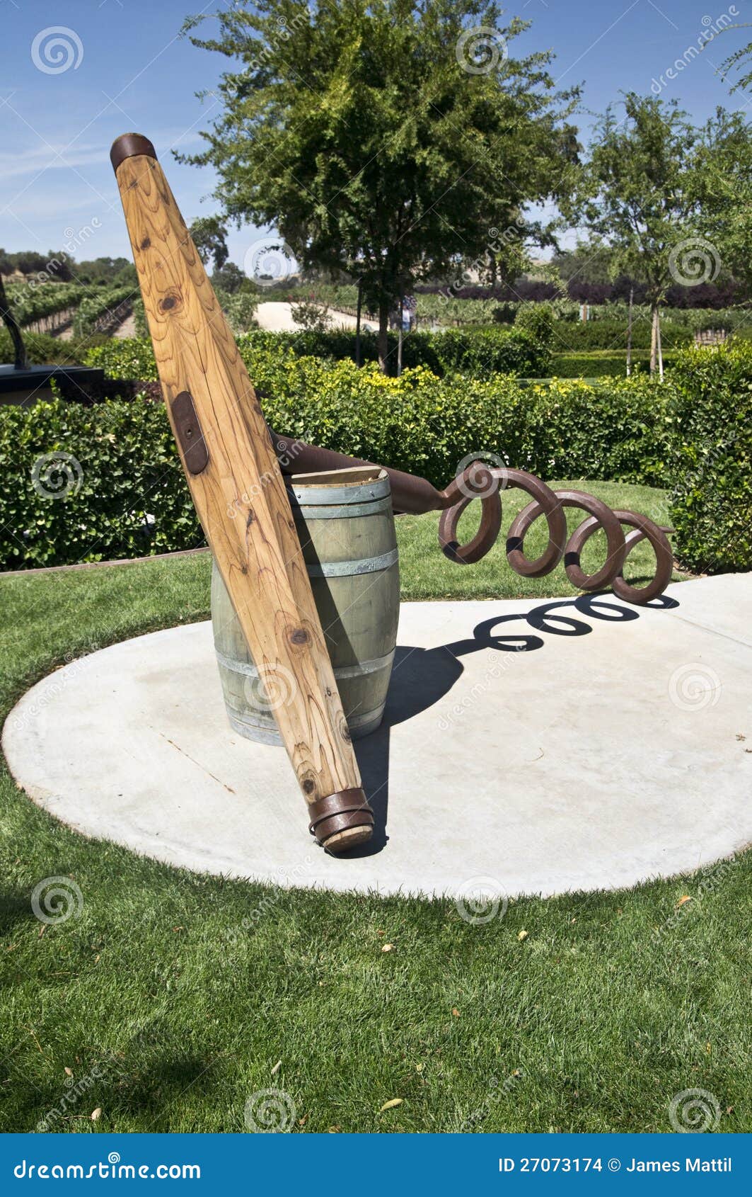 Wine Barrel and Corkscrew stock photo. Image of winery 27073174