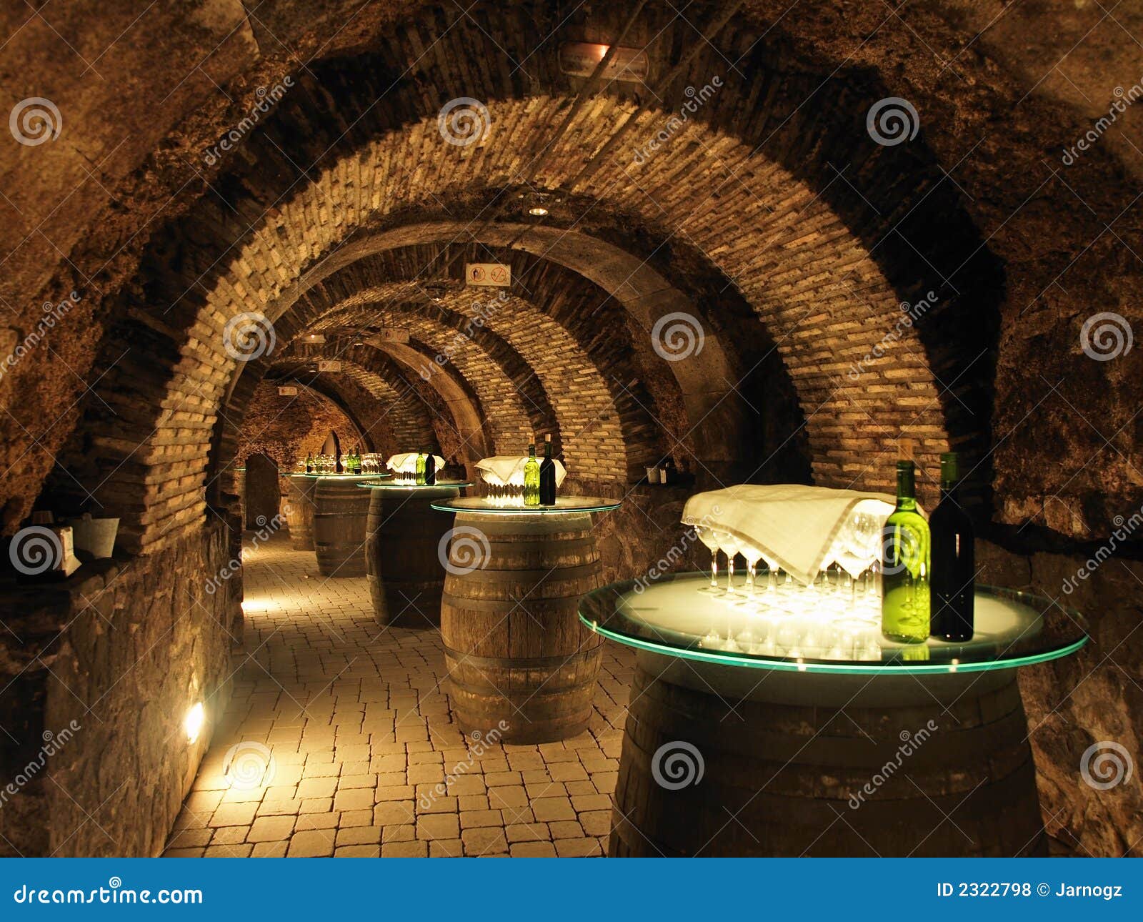 wine barrels in the old cellar