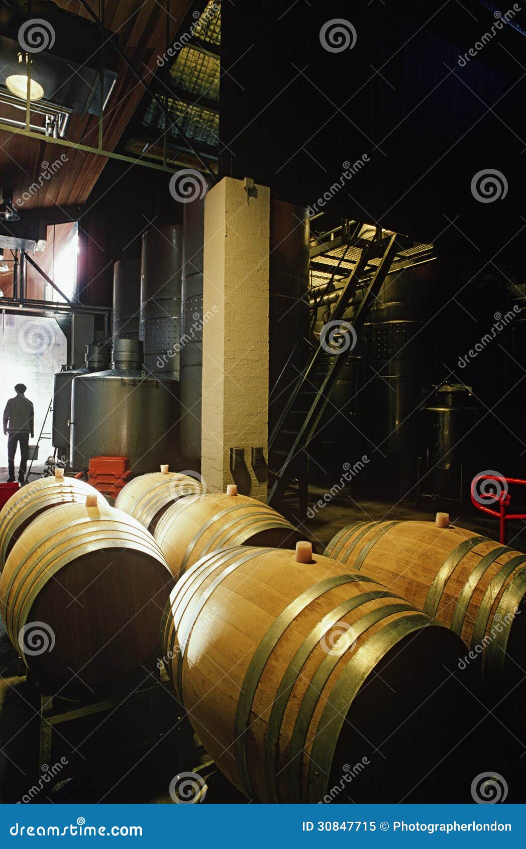 Wine Barrels in Winery Yarra Valley VictoriaAustalia Stock Image