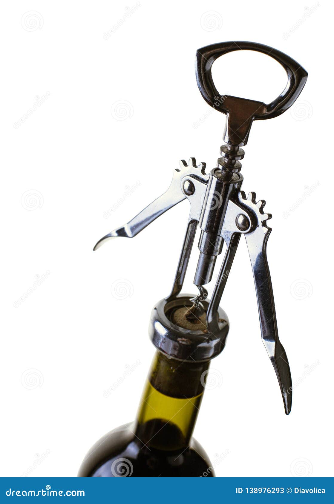 Wine bottle and corkscrew stock image. Image of liquid 138976293