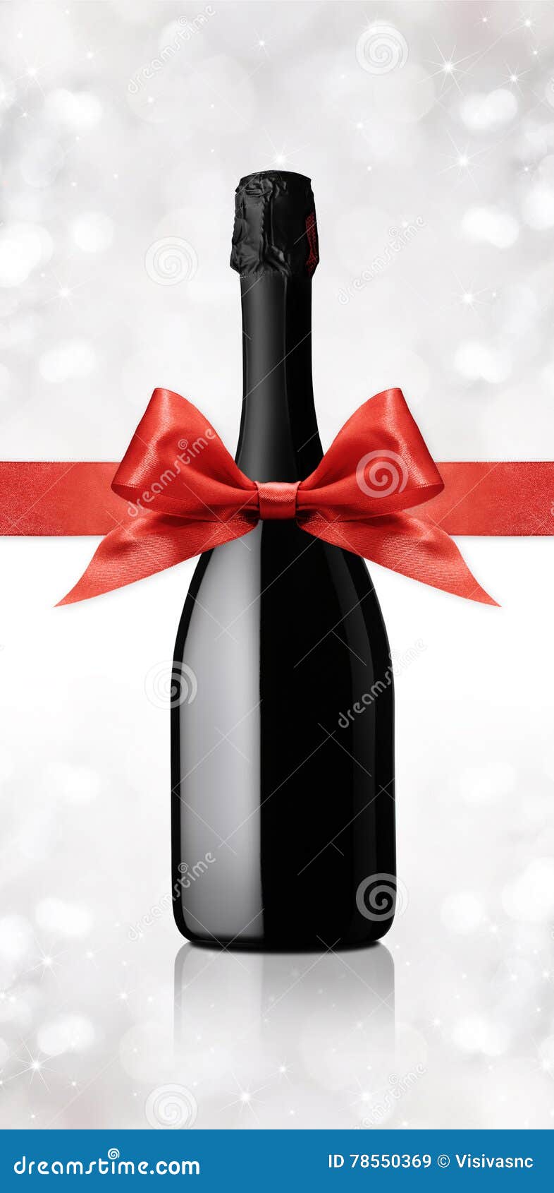 Wine Bottle Gift with Ribbon Stock Image Image of luxury, isolated