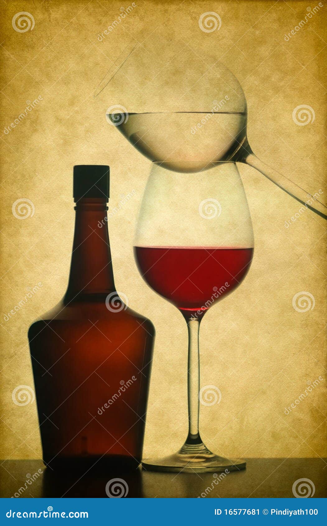 Wine bottle and glasses stock image. Image of antique 16577681